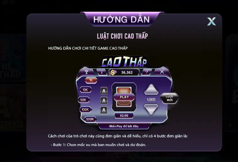 Minigame Cao Thấp Tại 789Club Siêu Phẩm Game Bài Với Cơ Hội Thắng Lớn