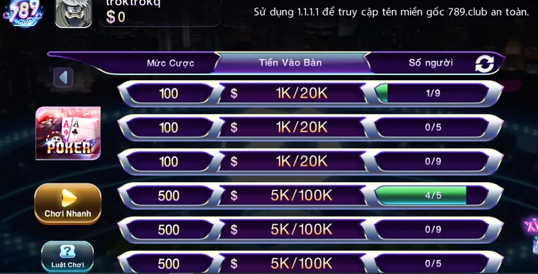 Poker Tại 789Club Đẳng Cấp Sân Chơi Bài Quốc Tế Cho Các Cao Thủ